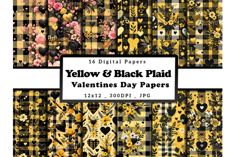 yellow-amp-black-plaid-valentine-039-s-day-digital-patterns