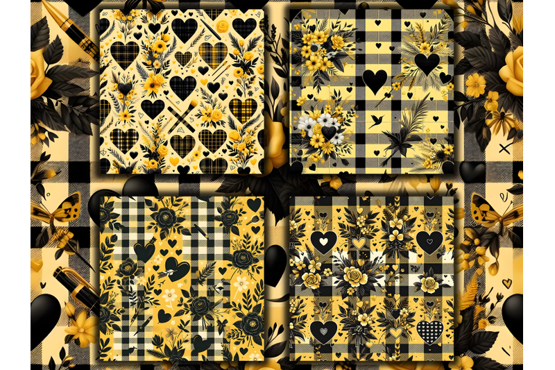 yellow-amp-black-plaid-valentine-039-s-day-digital-patterns