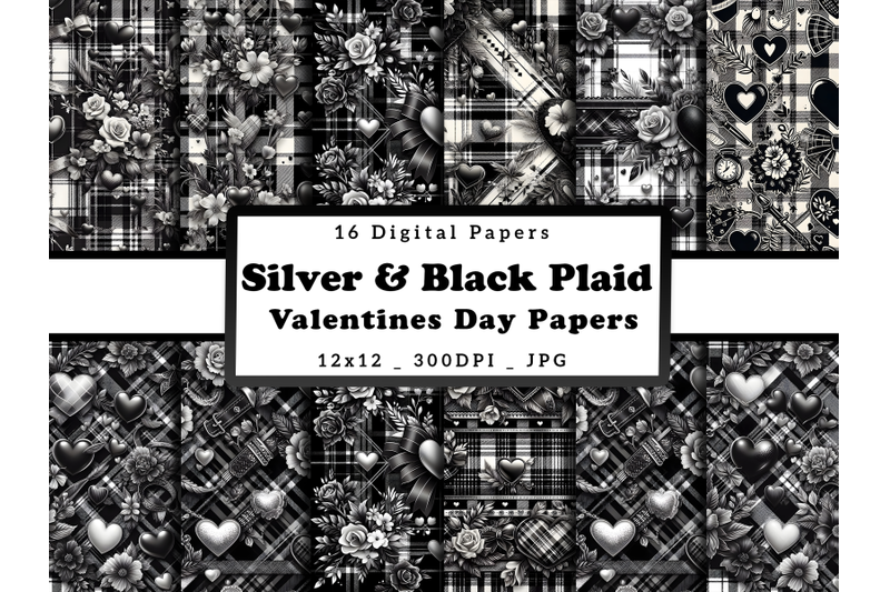 silver-amp-black-plaid-valentine-039-s-day-digital-patterns