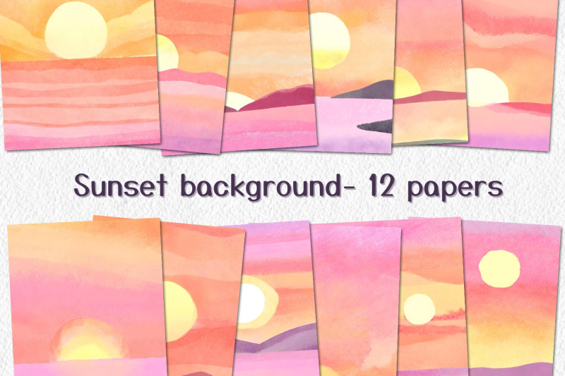 sunset-watercolor-background