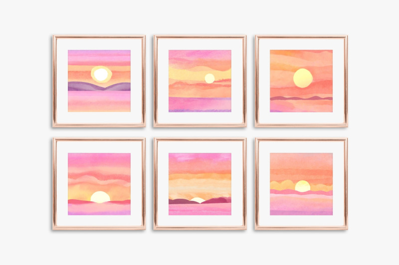 sunset-watercolor-background