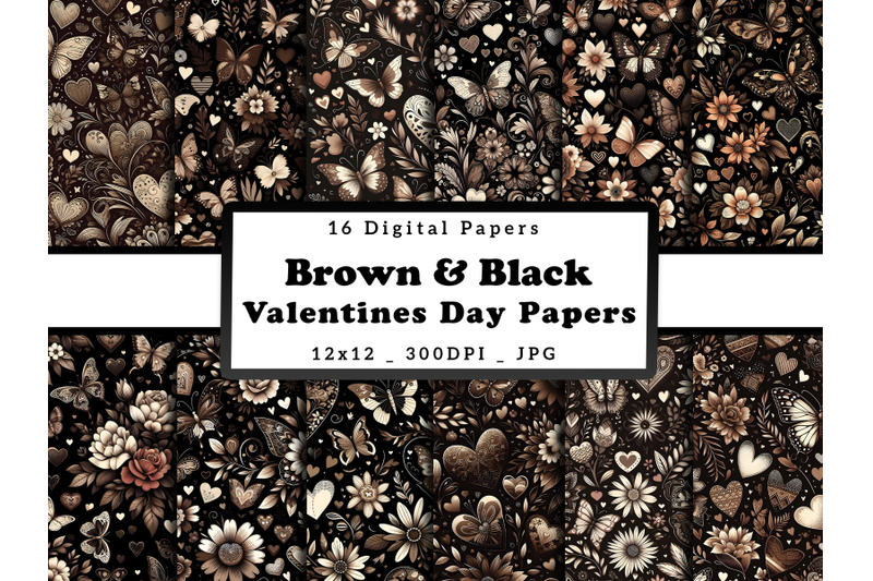 brown-floral-hearts-and-butterflies-valentine-039-s-day-digital-papers