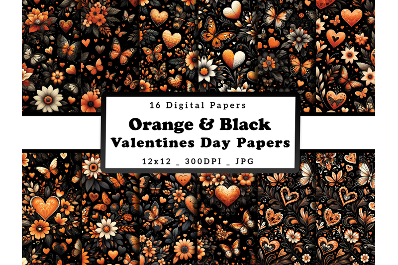 orange-floral-hearts-and-butterflies-valentine-039-s-day-digital-papers