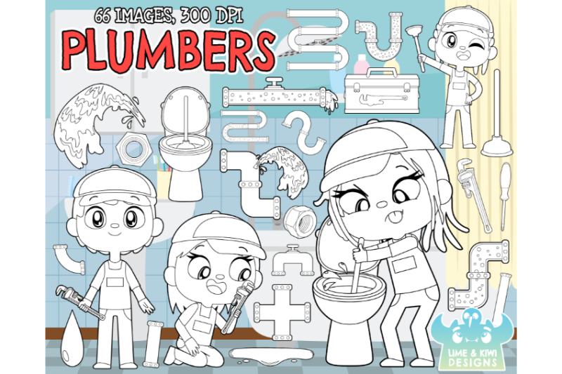 plumbers-digital-stamps-lime-and-kiwi-designs