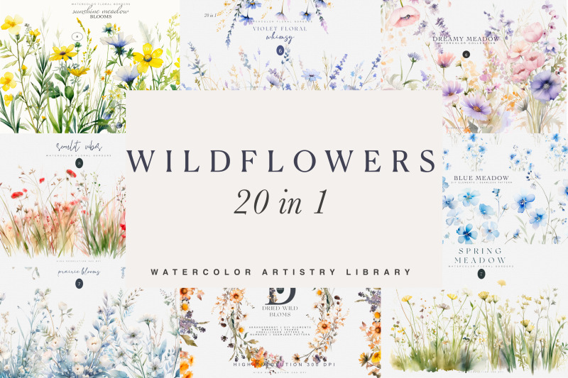 wildflower-watercolor-clipart-bundle