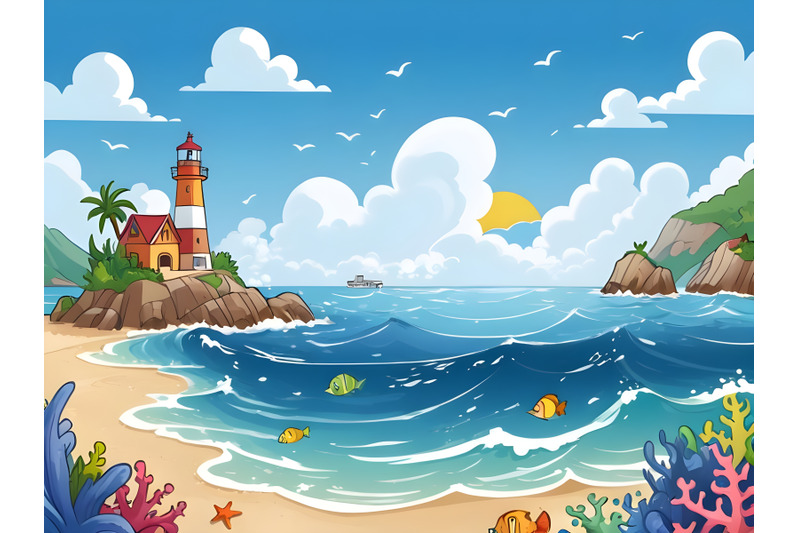 cartoon-seascape