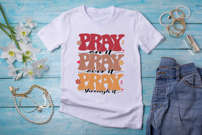 pray-on-it-pray-over-it-boho-retro-shirt-design