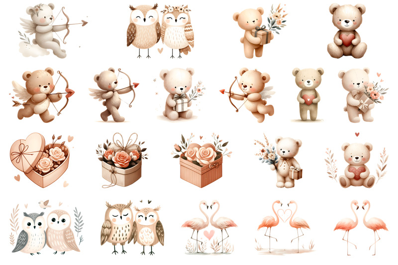 watercolor-cute-baby-bear-clipart-valentines-boho-animals