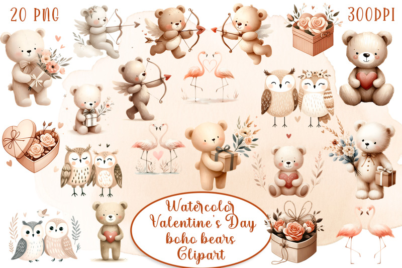 watercolor-cute-baby-bear-clipart-valentines-boho-animals