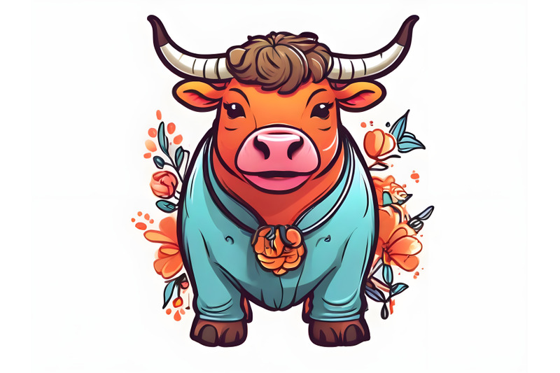 illustration-of-a-cute-bull