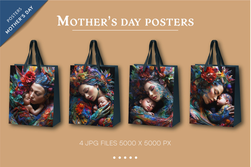 colorful-posters-of-mother-and-child-psychedelic
