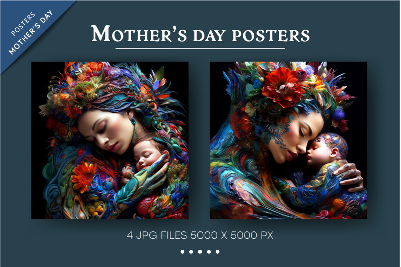 colorful-posters-of-mother-and-child-psychedelic