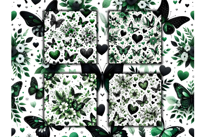 green-floral-hearts-and-butterflies-valentine-039-s-day-papers