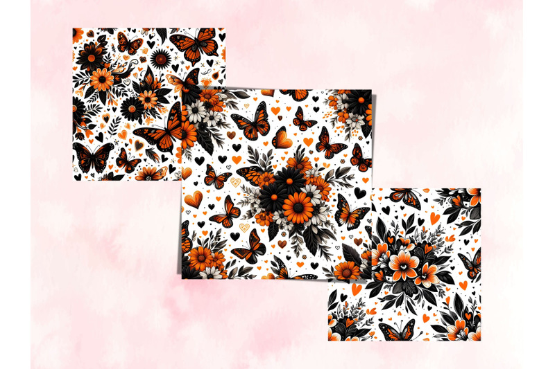 orange-floral-hearts-and-butterflies-valentine-039-s-day-papers