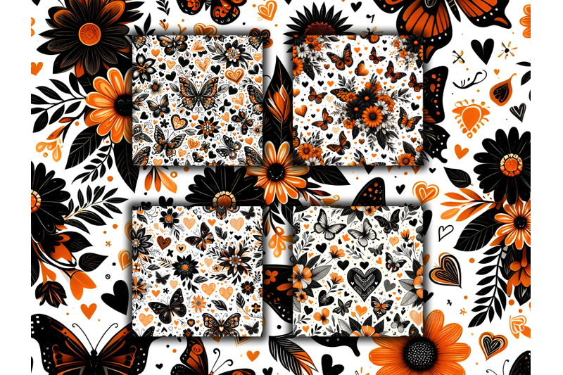 orange-floral-hearts-and-butterflies-valentine-039-s-day-papers