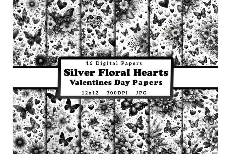 silver-floral-hearts-and-butterflies-valentine-039-s-day-papers