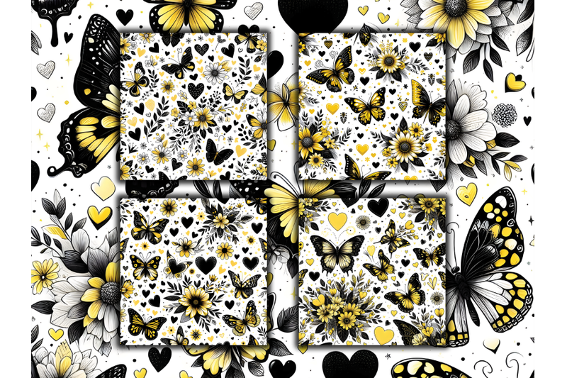 yellow-floral-hearts-and-butterflies-valentine-039-s-day-papers