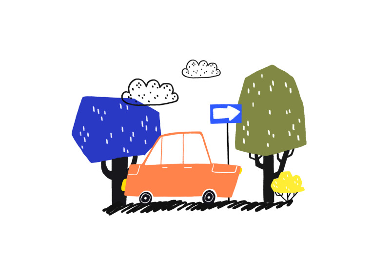 illustration-with-cartoon-transport-and-nature