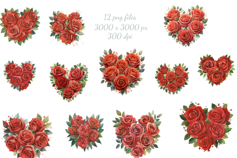 valentine-red-rose-heart-bouquet-clipart