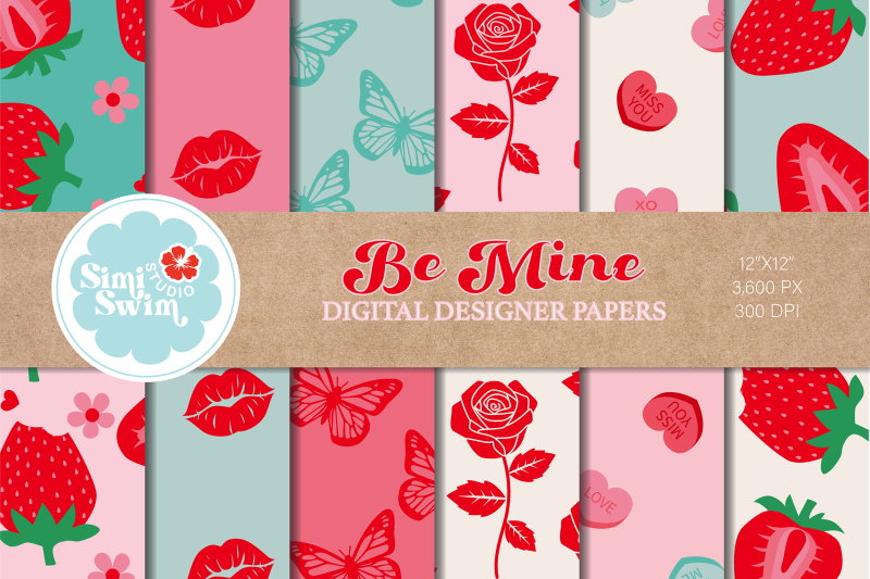 retro-be-mine-valentine-digital-papers-love-pattern-bundle-valentine