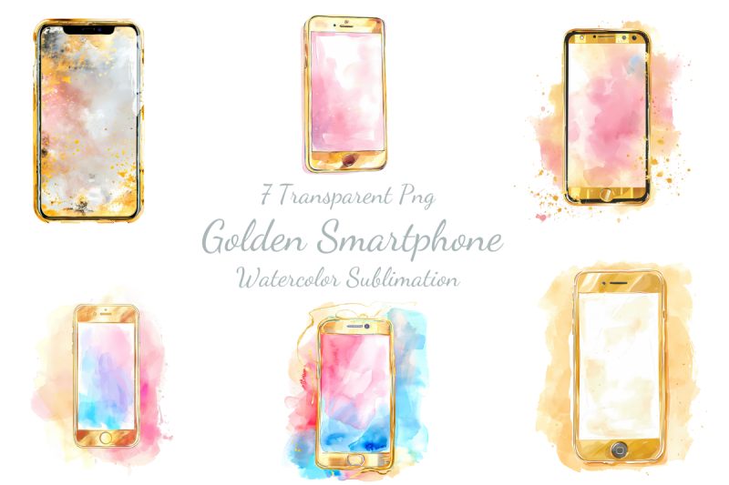 golden-smartphone-watercolor-sublimation