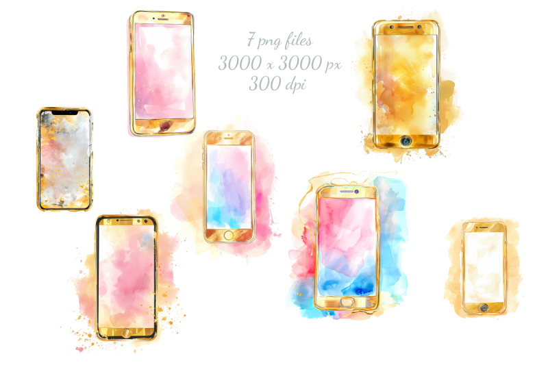 golden-smartphone-watercolor-sublimation