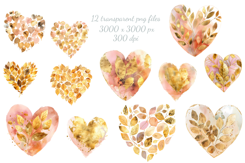 gold-leaf-heart-watercolor-sublimation