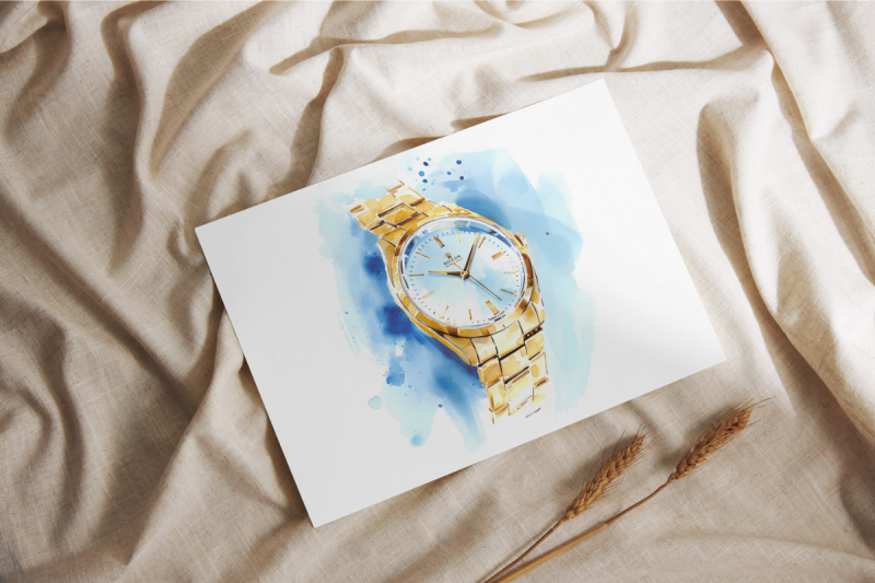 gold-wrist-watch-watercolor-sublimation