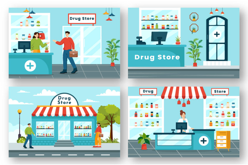 12-drug-store-illustration