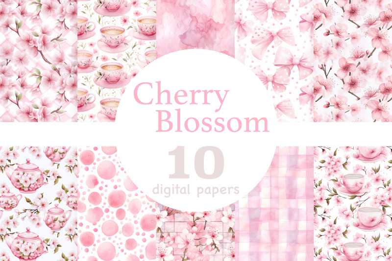 cherry-blossom-digital-paper-spring-patterns-bundle