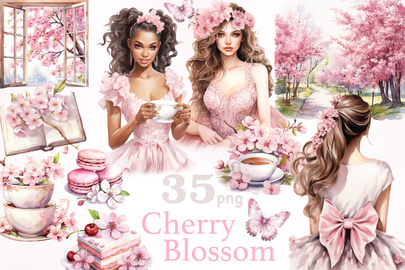 cherry-blossom-clipart-sakura-clipart-bundle