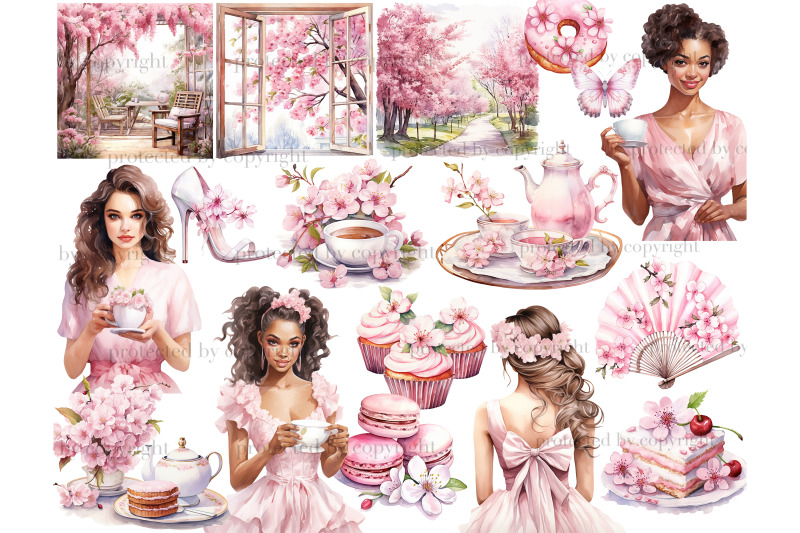 cherry-blossom-clipart-sakura-clipart-bundle