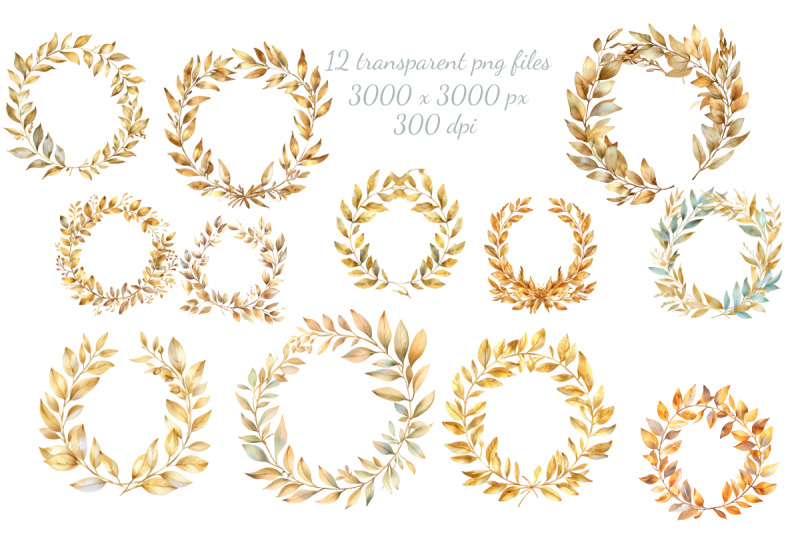 gold-laurel-wreath-watercolor-sublimation