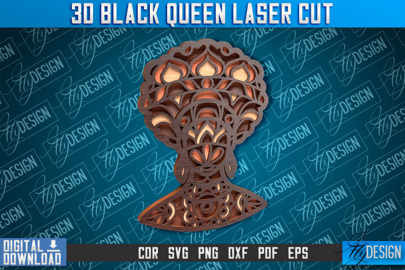 3d-black-queen-black-woman-signs-laser-cut-cnc-file