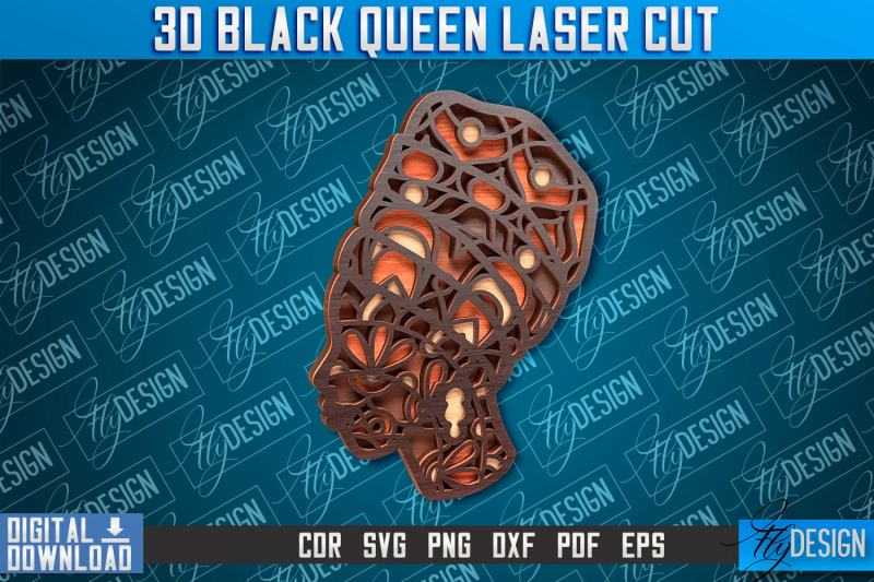 3d-black-queen-black-woman-signs-laser-cut-cnc-file