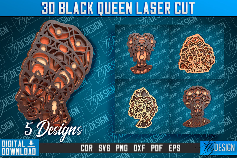 3d-black-queen-black-woman-signs-laser-cut-cnc-file