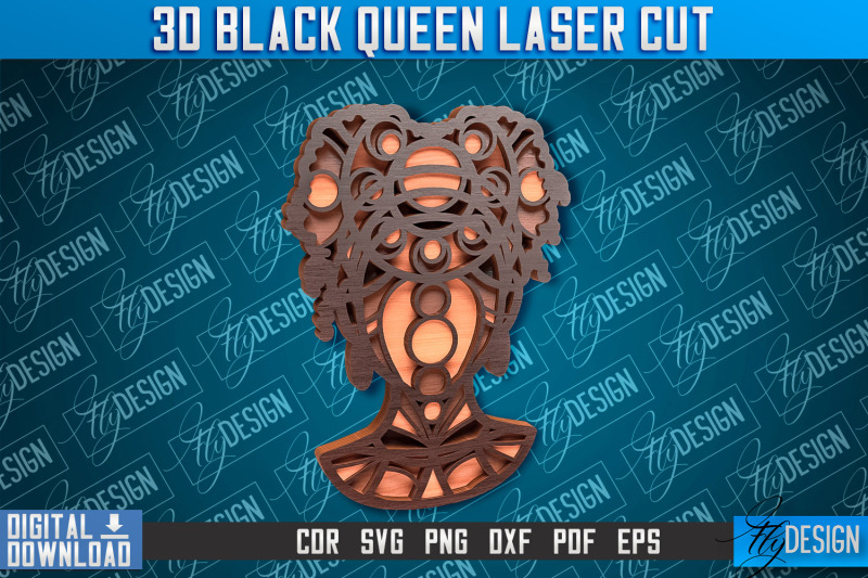 3d-black-queen-black-woman-signs-laser-cut-cnc-file