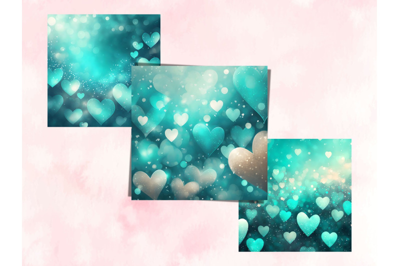 turquoise-hearts-valentine-day-digital-papers