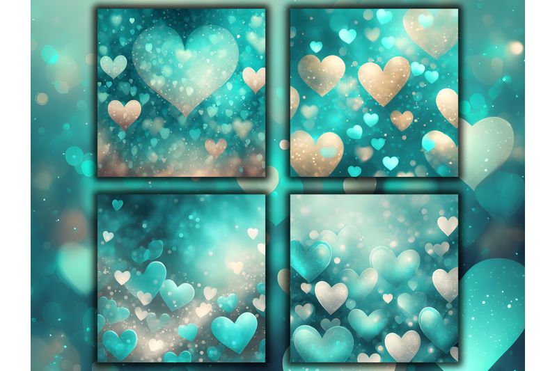 turquoise-hearts-valentine-day-digital-papers