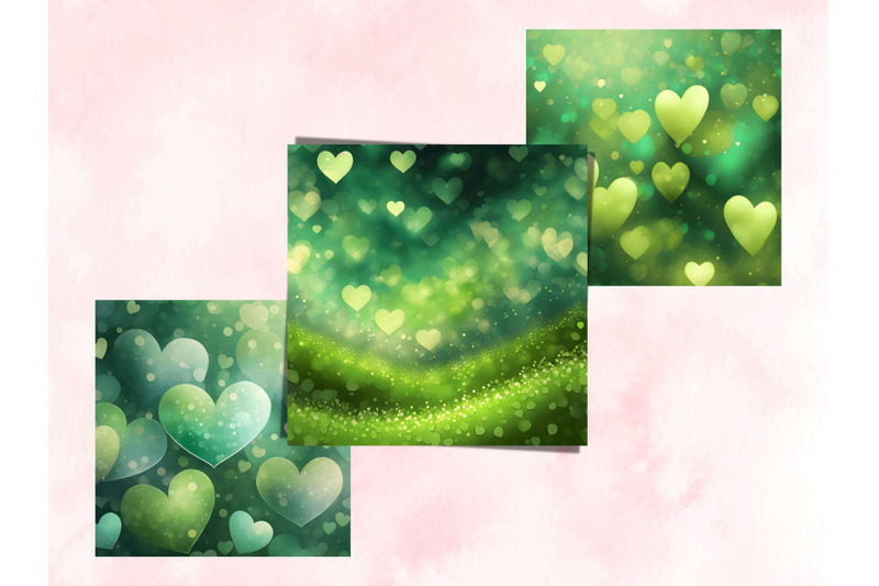 green-hearts-valentine-day-digital-papers