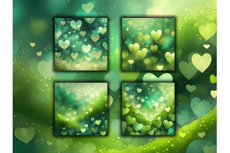 green-hearts-valentine-day-digital-papers