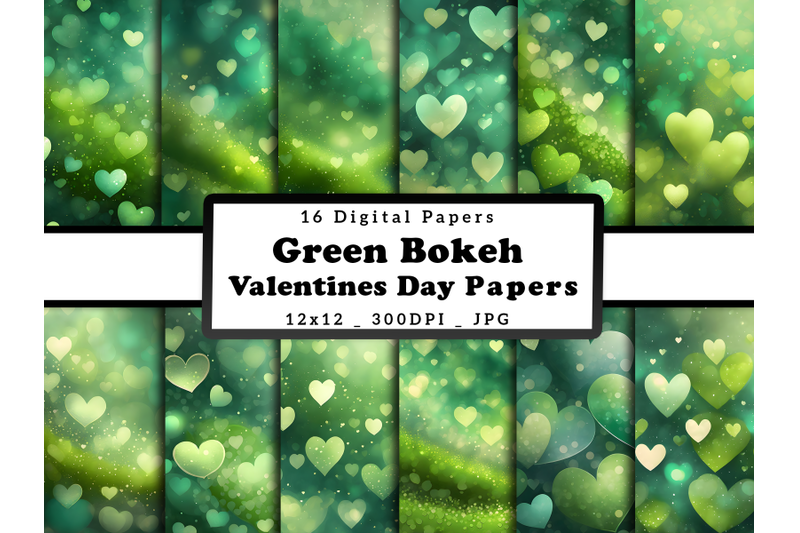 green-hearts-valentine-day-digital-papers