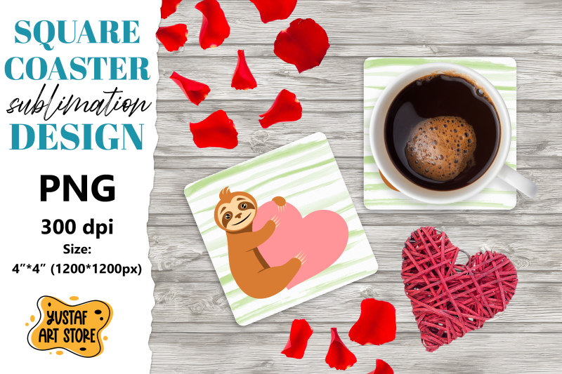 valentine-square-coaster-design-cute-sloth-with-heart