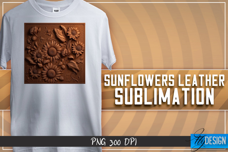 sunflowers-leather-sublimation-t-shirt-design-png-file