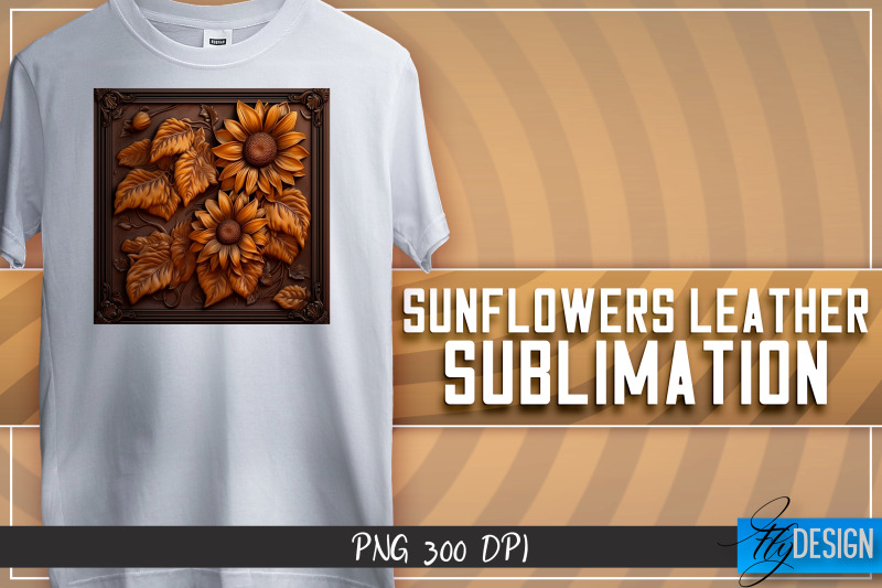 sunflowers-leather-sublimation-t-shirt-design-png-file