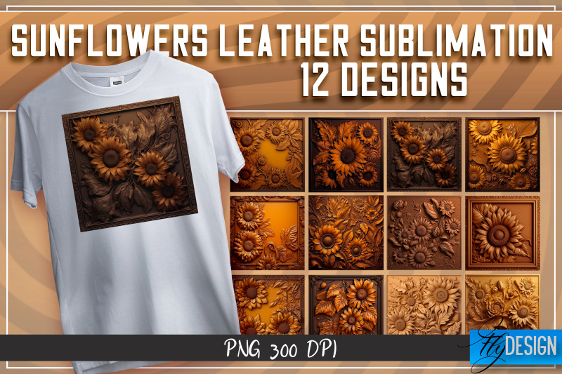 sunflowers-leather-sublimation-t-shirt-design-png-file