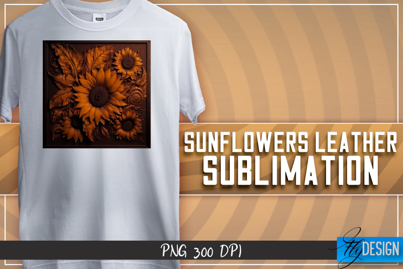 sunflowers-leather-sublimation-t-shirt-design-png-file