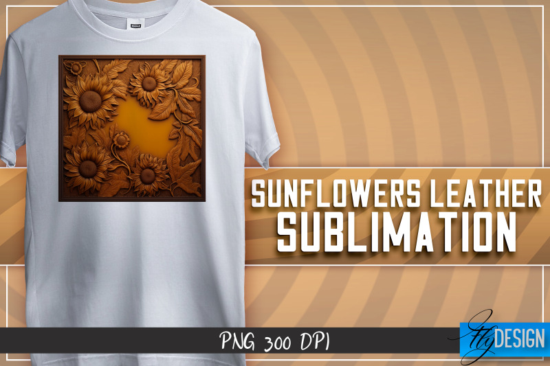 sunflowers-leather-sublimation-t-shirt-design-png-file