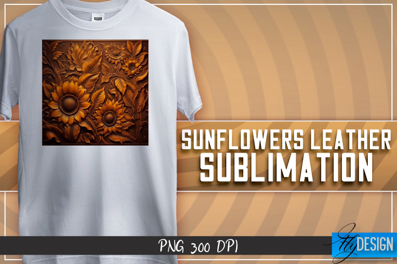 sunflowers-leather-sublimation-t-shirt-design-png-file