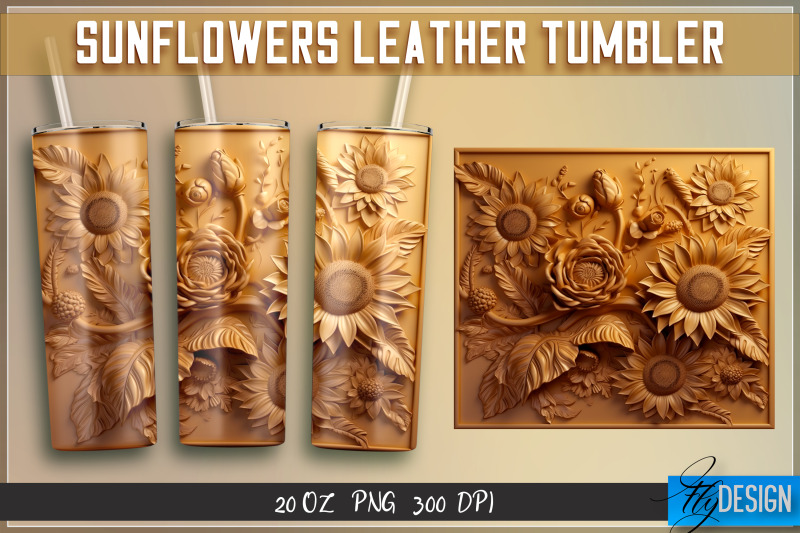 sunflowers-leather-tumblers-wrap-20-oz-png-file-300-dpi